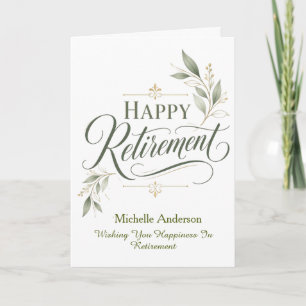 Wishing You Happiness In Retirement Personalised Card