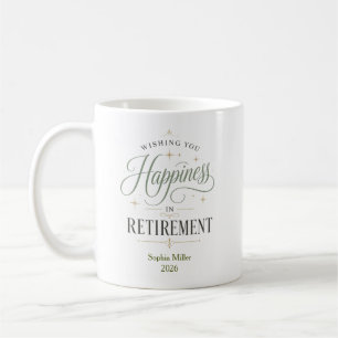 Wishing You Happiness In Retirement Personalised Coffee Mug