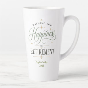 Wishing You Happiness In Retirement Personalised Latte Mug