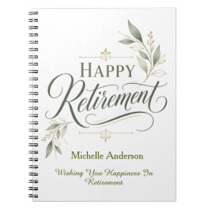 Wishing You Happiness In Retirement Personalised Notebook