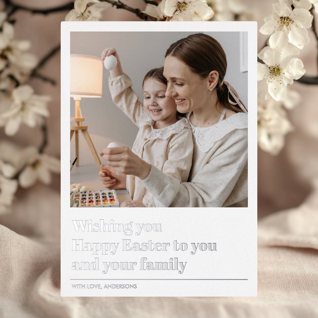 Wishing You Happy Easter | Photo Gift | Real Foil Holiday Card (Creator Uploaded)
