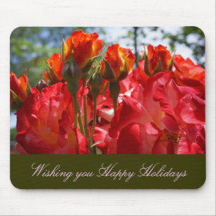 Wishing you Happy Holidays gifts Rose mousepads