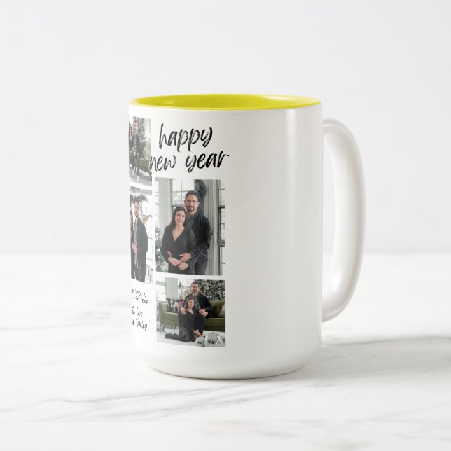 Wishing you Happy New Year with Love Family Mug (Front Right)