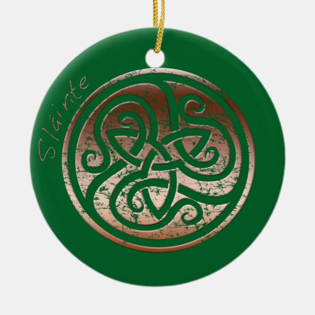 Wishing you Health- Slainte Ceramic Tree Decoration (Front)