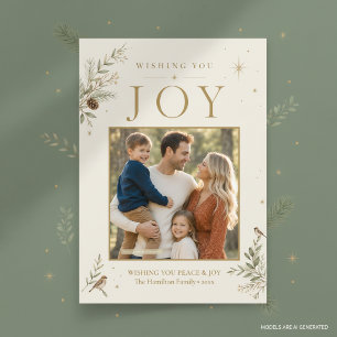 Wishing You Joy Elegant Photo Holiday Card