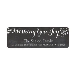 Wishing you Joy holiday label Return Address Label