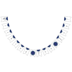 Wishing you joy! Mandala in dark blue Bunting