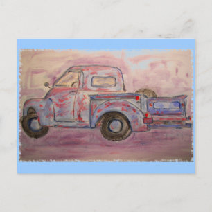 wishing you just old trucks postcard