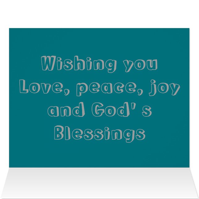 Wishing you Love Joy & Peace Greeting  Template (Inside Horizontal (Top))