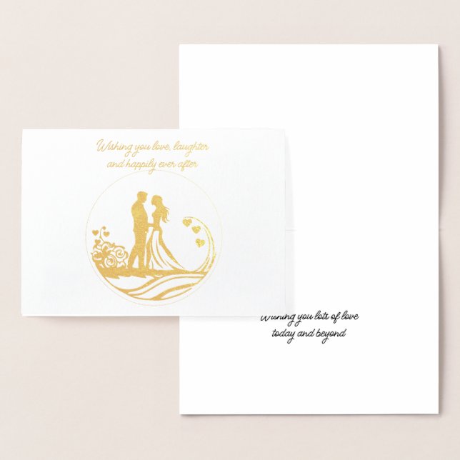 Wishing you love, laughter and happily ever after foil card (Display)