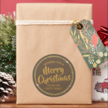 Wishing You Merry Christmas Custom Stickers<br><div class="desc">Customise these rustic brown and gold glitter "Merry Christmas" stickers with your family or business name,  and put them on gifts and cards!</div>