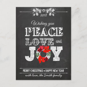 Wishing you peace love and Joy Holiday Postcard
