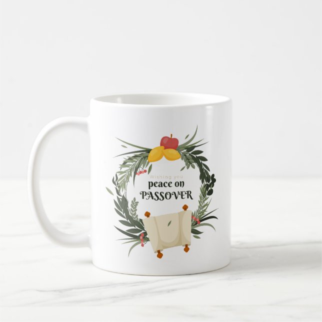 Wishing You Peace On Passover Coffee Mug (Left)