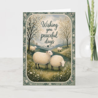 Wishing You Peaceful Days Sheep Boutique Greeting Card