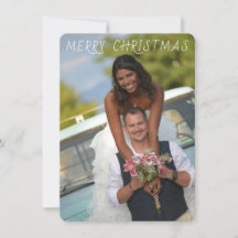 Wishing You Red, Gold & Green Holiday Photo Card