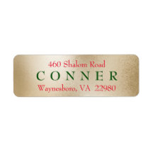 Wishing You Red, Gold & Green Return Address-