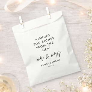 Wishing you Riches Wedding Ticket Favour Bag