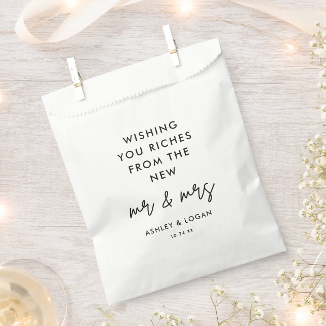 Wishing you Riches Wedding Ticket Favour Bag (Clipped)