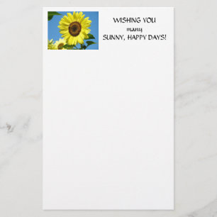 WISHING YOU Sunny Happy Days! SUNFLOWER Stationery