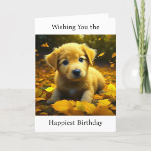 Wishing You the Happiest Birthday   Cute Puppy Dog Card