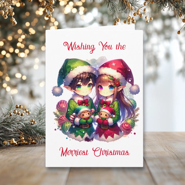 Wishing You the Merriest Christmas Anime Colouring Card (Creator Uploaded)