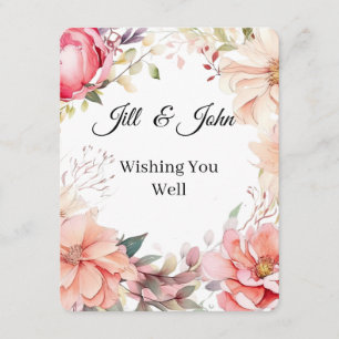 Wishing You Well Card Wedding Floral Enclosure