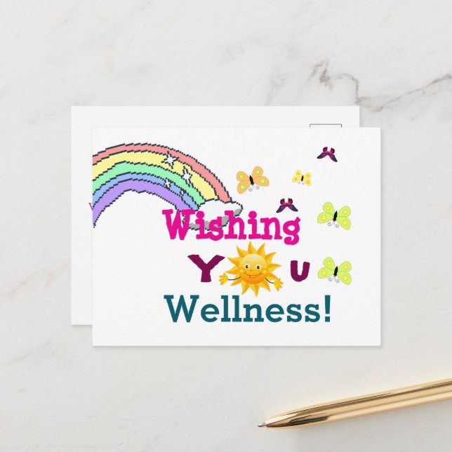 Wishing You Wellness  Postcard (Front/Back In Situ)