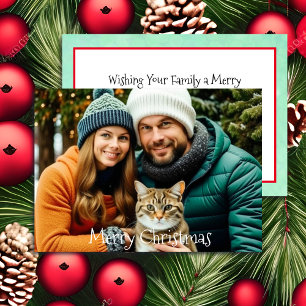 Wishing Your Family Personalised Photo Christmas Holiday Card