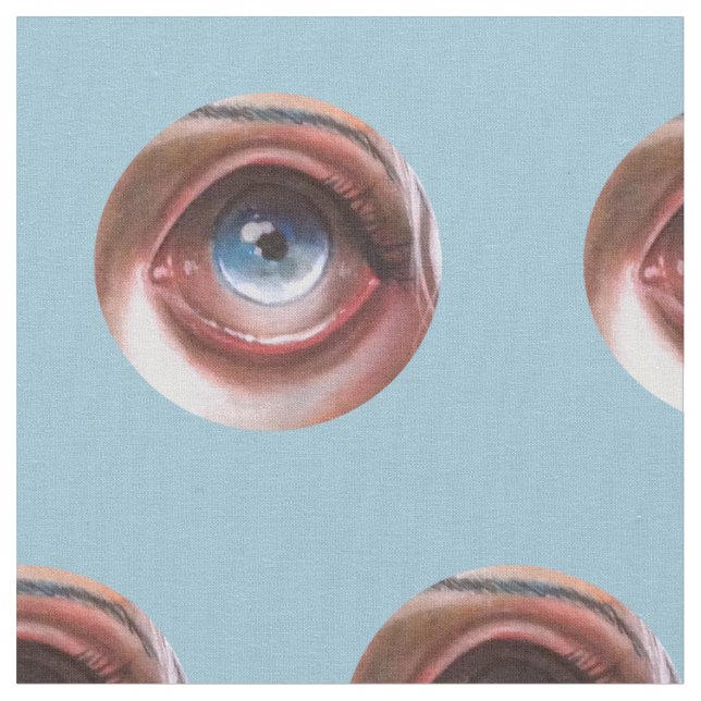 Wisp Eyeball Pop Surrealism Big Eyed Fabric (Close Up)