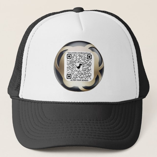 Wisp Of Visual Print Design with QR code Trucker Hat (Front)