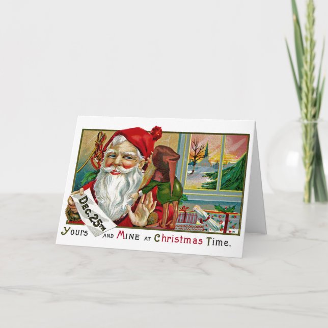Wispering to Santa Holiday Card (Front)