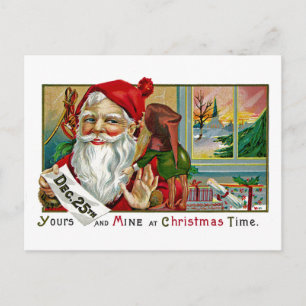 Wispering to Santa Holiday Postcard