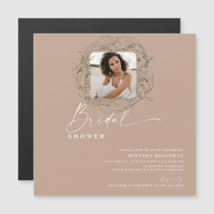 Wisps of Eucalyptus Greenery Photo Bridal Shower M Magnetic Invitation
