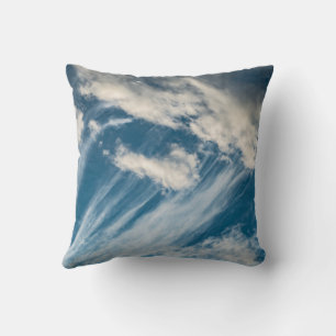 Wispy Cirrus Clouds and Blue Sky - Skyscape Fine A Cushion