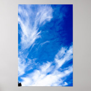 Wispy Clouds - Blue Poster