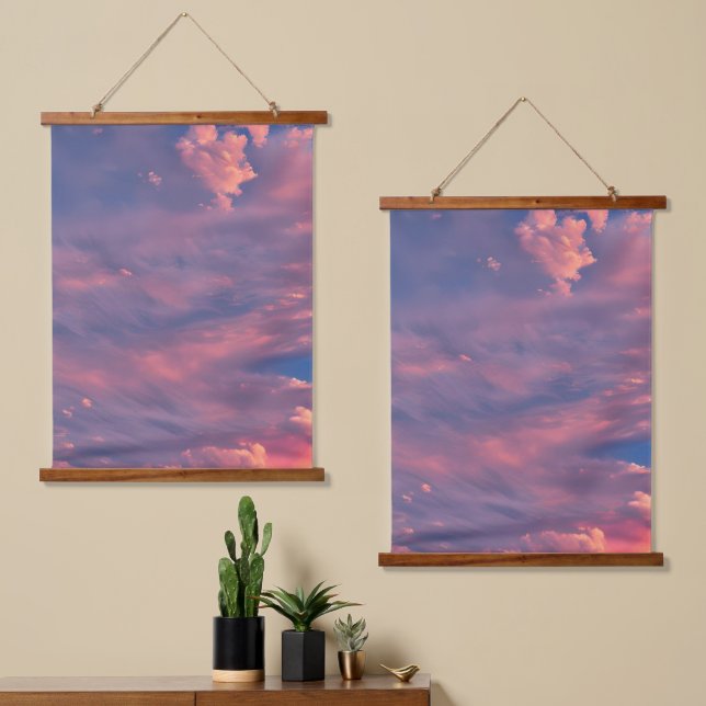 Wispy clouds hanging tapestry (Asymmetrical)