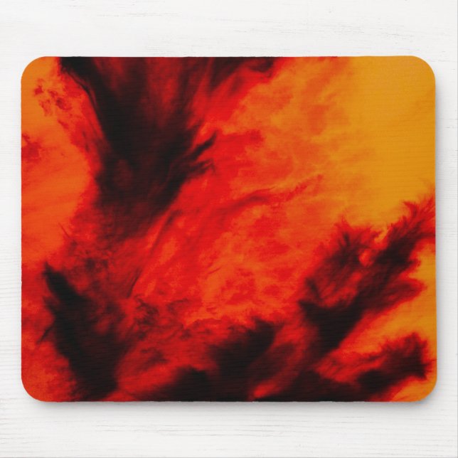 Wispy Clouds - Orange Mouse Pad (Front)