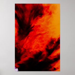 Wispy Clouds - Orange Poster