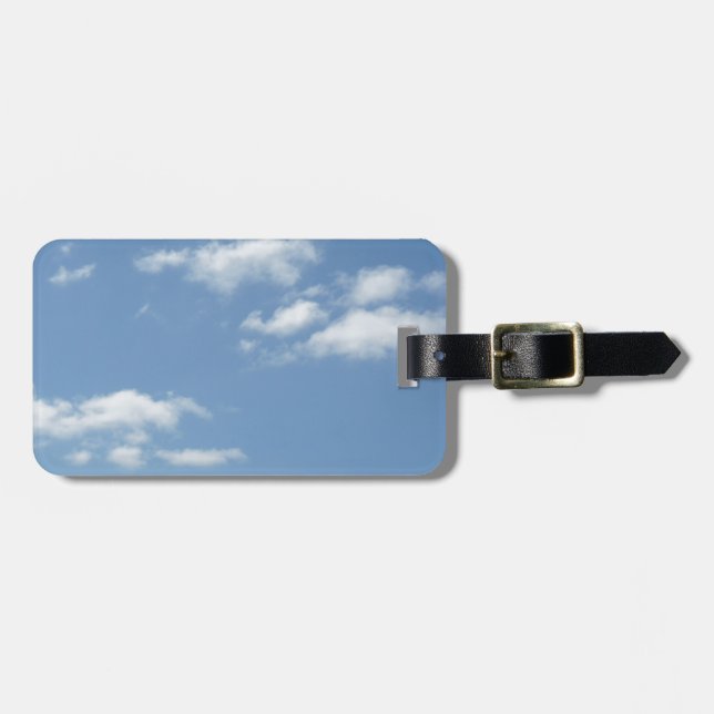 Wispy Clouds Powder Blue Sky Luggage Tag (Front Horizontal)