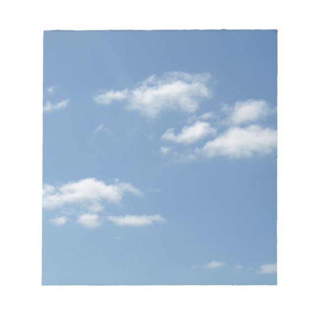 Wispy Clouds Powder Blue Sky Notepad (Front)