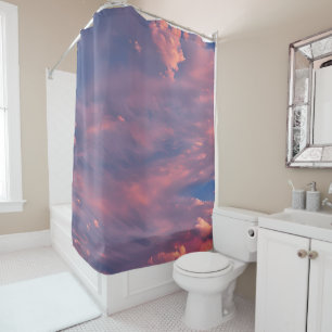 Wispy clouds shower curtain