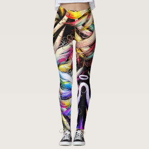 Wispy Colours of the Rainbow on Customised Tight Leggings