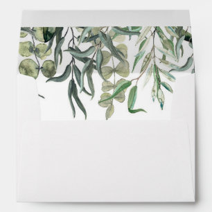 Wispy Eucalyptus Floral Greenery Wedding Envelope