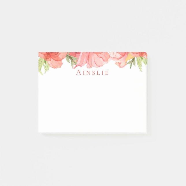 Wispy Floral Personalised Notes (Front)