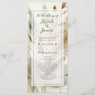 Wispy Greenery Modern Botanical Boho Wedding Program