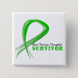 Wispy Ribbon - Bone Marrow Transplant Survivor 15 Cm Square Badge