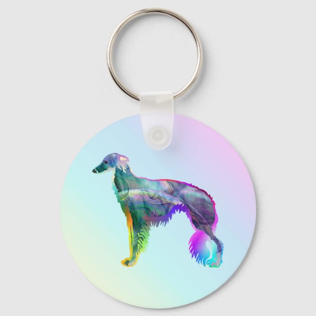 Wispy Silken Windhound Key Ring (Front)