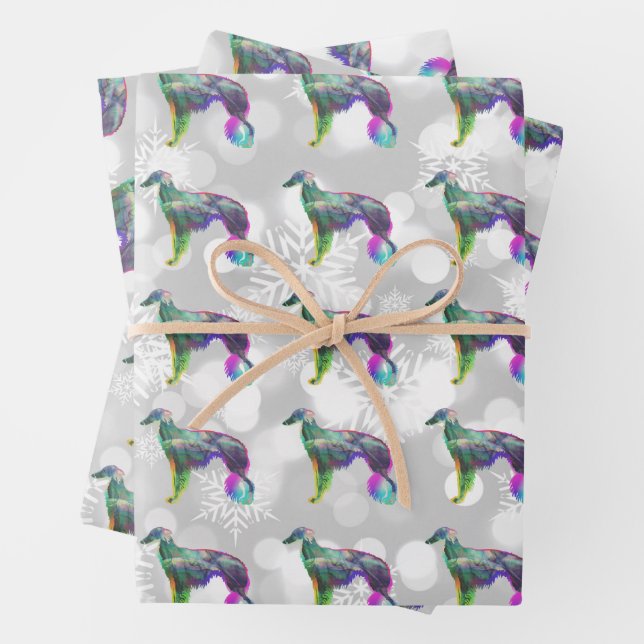 Wispy Silken Windhound  Wrapping Paper Sheet (In situ)