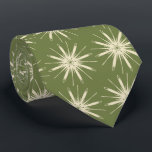 Wispy Snowflake Foulard OLive Two-sided Tie<br><div class="desc">Olive and creme colorway. This tie is inspired by advertising art of the fifties. This wispy design is cream shown here on a olive background. (All background colours are customisable.) Fun tie for that conservative male with a sense of humour & a passion for life,  especially for the holidays!</div>