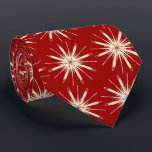 Wispy Snowflake Foulard Red Two-sided Tie<br><div class="desc">Red and cream colorway. This tie is inspired by advertising art of the fifties. This wispy design is cream shown here on a deep red background. (All background colours are customisable.) Fun tie for that conservative male with a sense of humour & a passion for life, especially for the holidays!...</div>